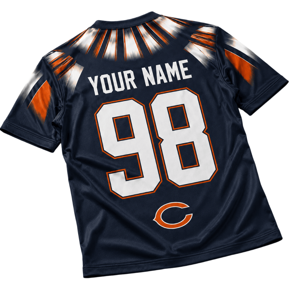 Chicago Bears Shoulder Burst Radiant Print Men's Short‑Sleeve NFL Fan T‑Shirt