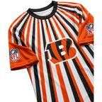 Cincinnati Bengals Radiating Vertical Stripe Print Men's Short‑Sleeve NFL Fan T‑Shirt