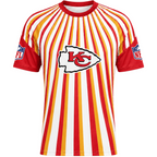 Kansas City Chiefs Radiating Vertical Stripe Print Men's Short‑Sleeve NFL Fan Jersey T‑Shirt