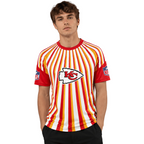 Kansas City Chiefs Radiating Vertical Stripe Print Men's Short‑Sleeve NFL Fan Jersey T‑Shirt