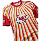 Kansas City Chiefs Radiating Vertical Stripe Print Men's Short‑Sleeve NFL Fan Jersey T‑Shirt