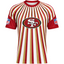 San Francisco 49ers Radiating Vertical Stripe Print Men's Short‑Sleeve NFL Fan Jersey T‑Shirt With NFL Sleeve Patches