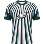 Philadelphia Eagles Radiating Vertical Stripe Print Men's Short‑Sleeve NFL Fan Jersey T‑Shirt With NFL Sleeve Patches