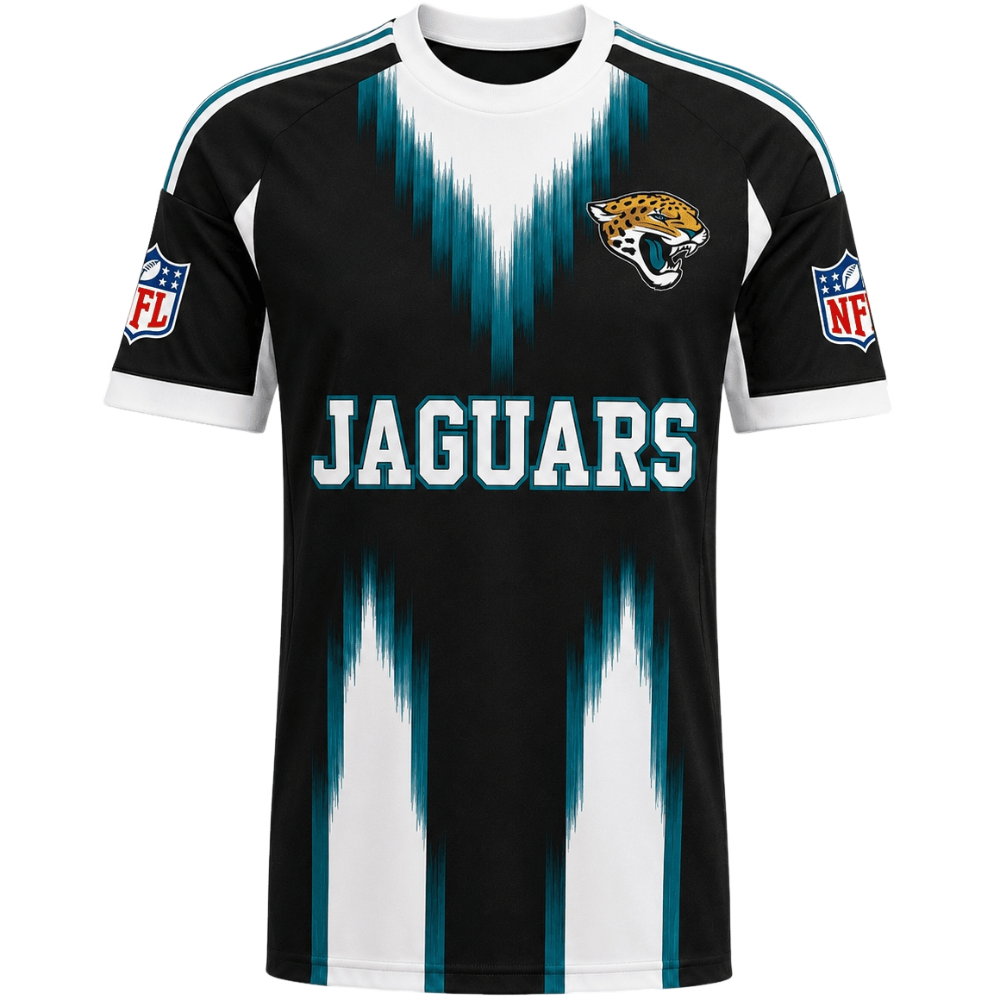 Jacksonville Jaguars Gradient Streak Vertical Print Men's Short‑Sleeve NFL Fan Jersey T‑Shirt