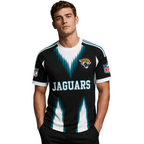 Jacksonville Jaguars Gradient Streak Vertical Print Men's Short‑Sleeve NFL Fan Jersey T‑Shirt