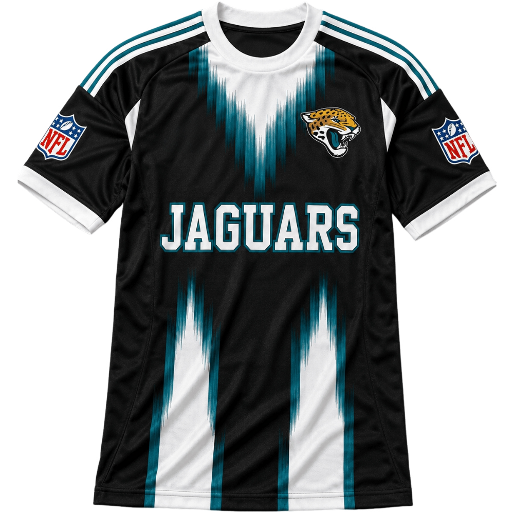 Jacksonville Jaguars Gradient Streak Vertical Print Men's Short‑Sleeve NFL Fan Jersey T‑Shirt