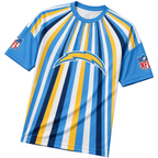 Los Angeles Chargers Radiating Vertical Stripe Print Men's Short‑Sleeve NFL Fan Jersey T‑Shirt