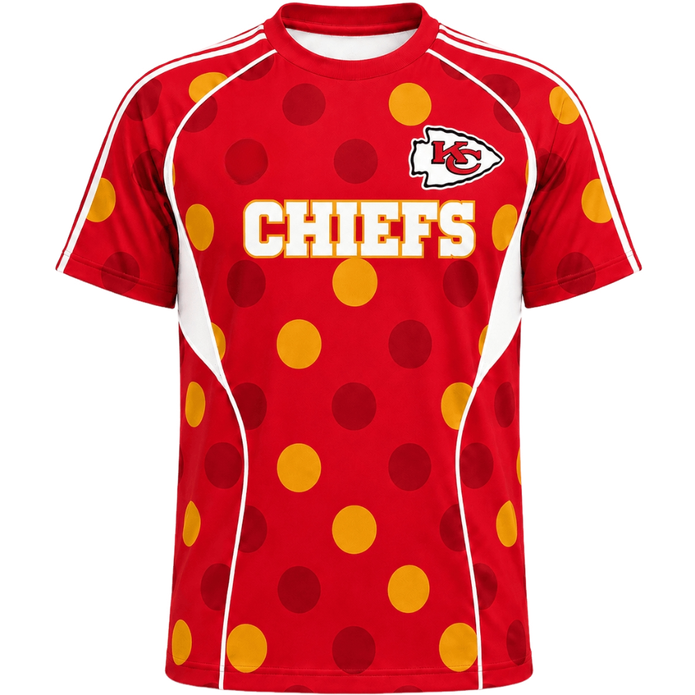 Kansas City Chiefs Red Gold Polka Dot T-Shirt