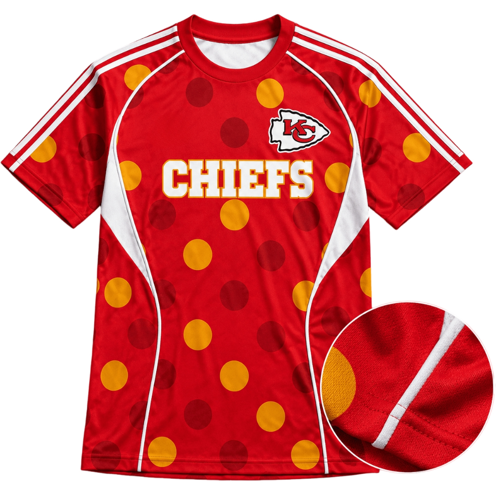 Kansas City Chiefs Red Gold Polka Dot T-Shirt