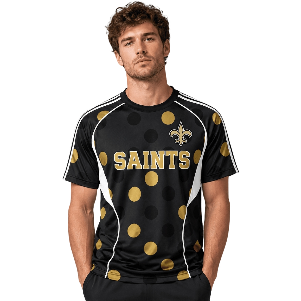 New Orleans Saints Gold Polka Dot Casual Fan T-Shirt