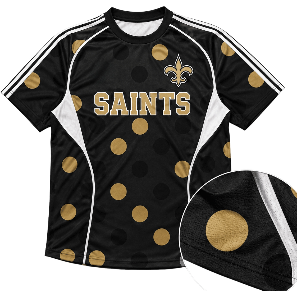 New Orleans Saints Gold Polka Dot Casual Fan T-Shirt