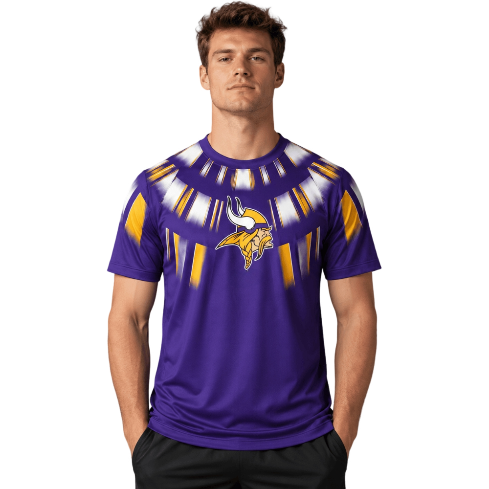 Vikings Custom Name Number Tie Dye  Printed T-Shirt