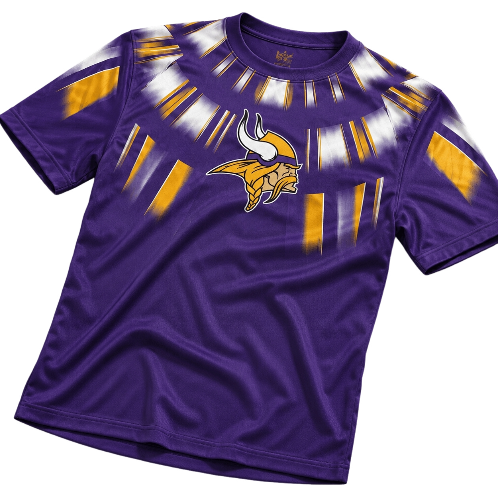 Vikings Custom Name Number Tie Dye  Printed T-Shirt
