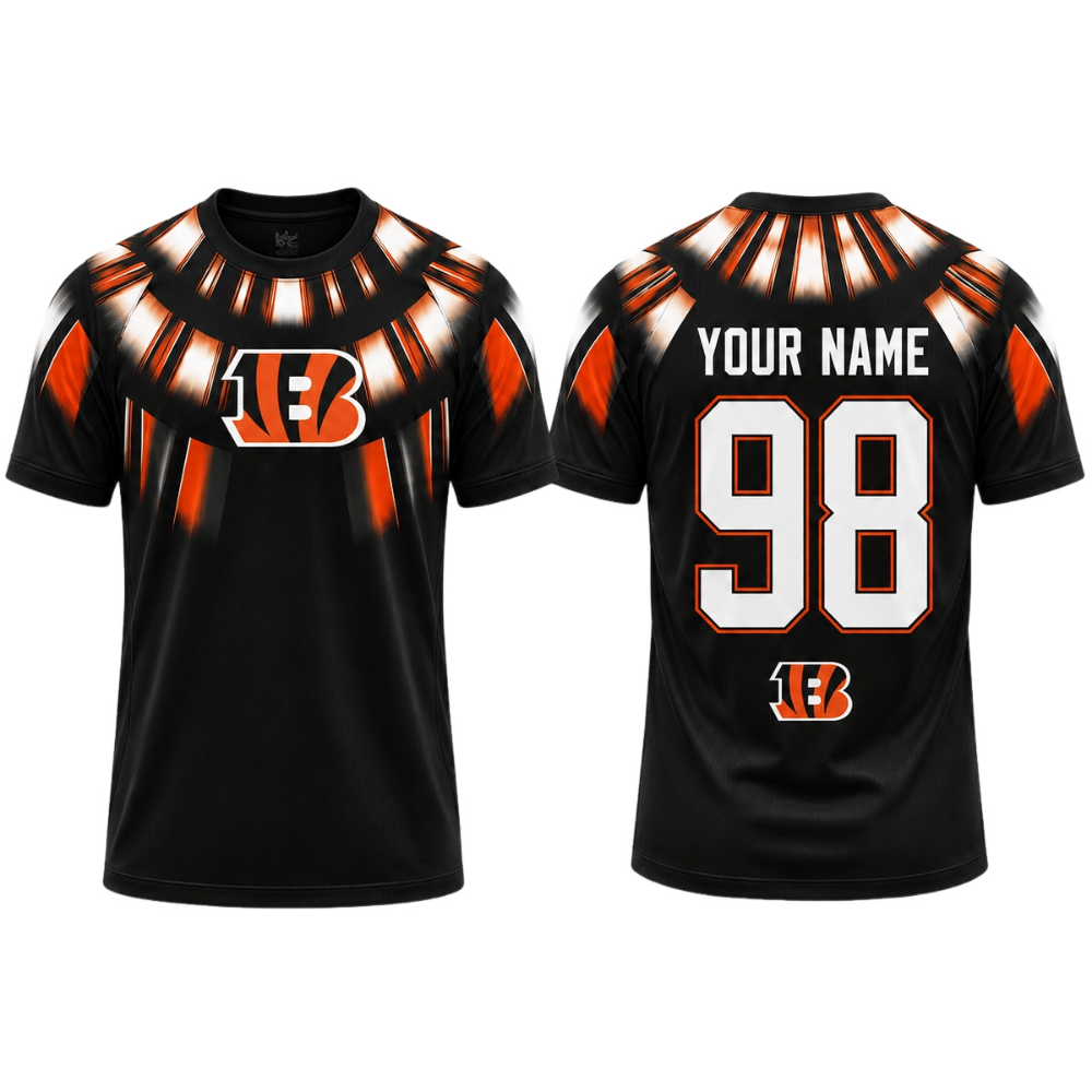 Bengals Custom Name Number Tie Dye Printed T-Shirt
