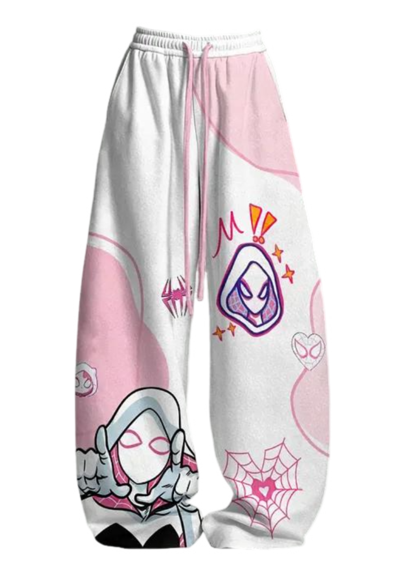 Pink Spider-Gwen Cartoon Top & Elasticated Trousers Two-Piece Set