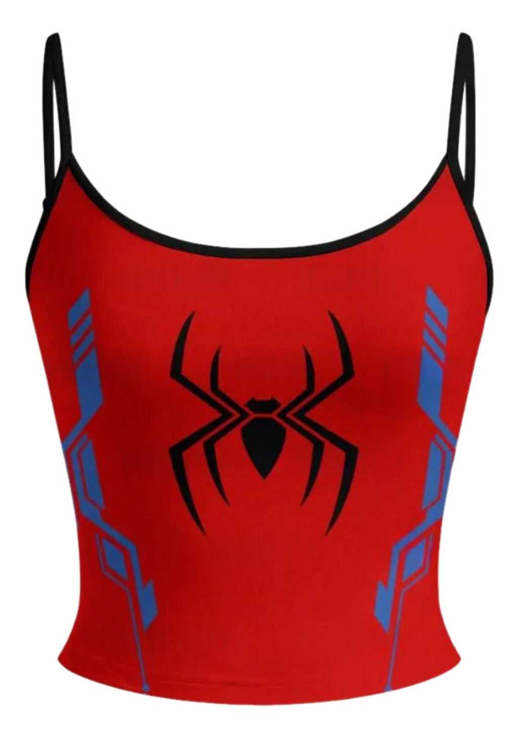 Red Spider Cami Top Spiderweb Baggy Pants Two Piece Set