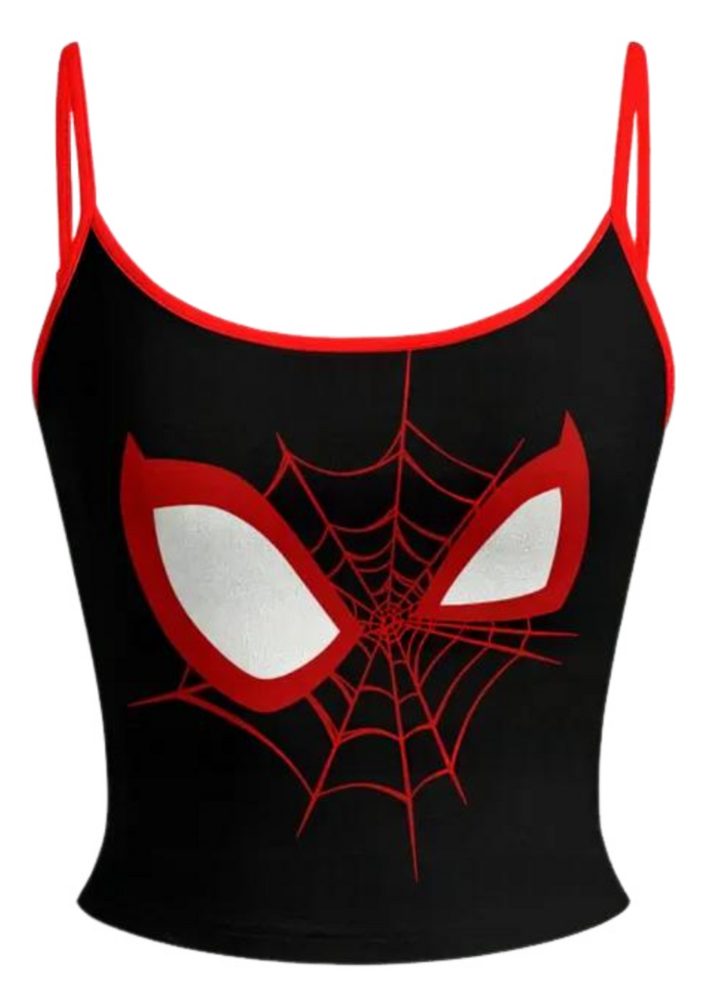 Splash Effect Red Spider Web Top & Elasticated Trousers Two-Piece Set