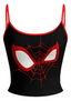 Splash Effect Red Spider Web Top & Elasticated Trousers Two-Piece Set