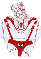 White Spider Logo Crop Hoodie Matching Bikini Set