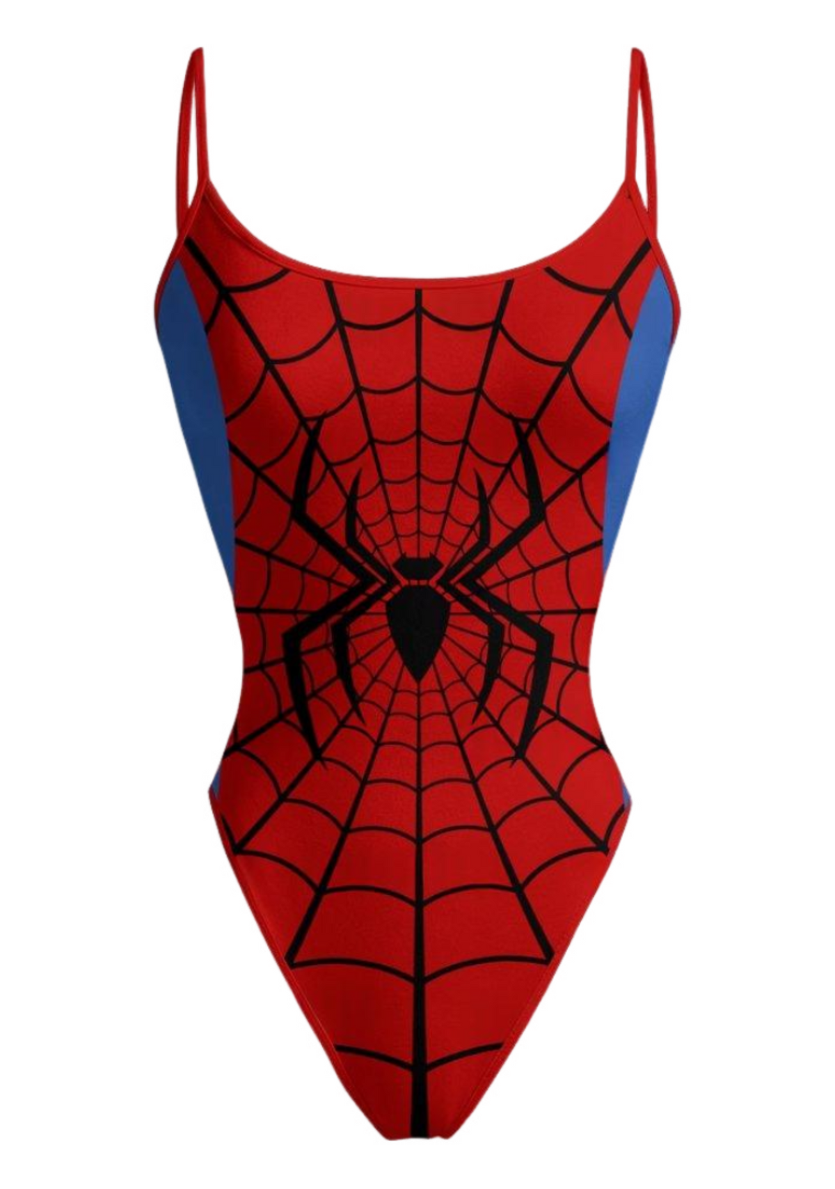 Classic Red Blue Spider Web One Piece Bathing Suit Main image