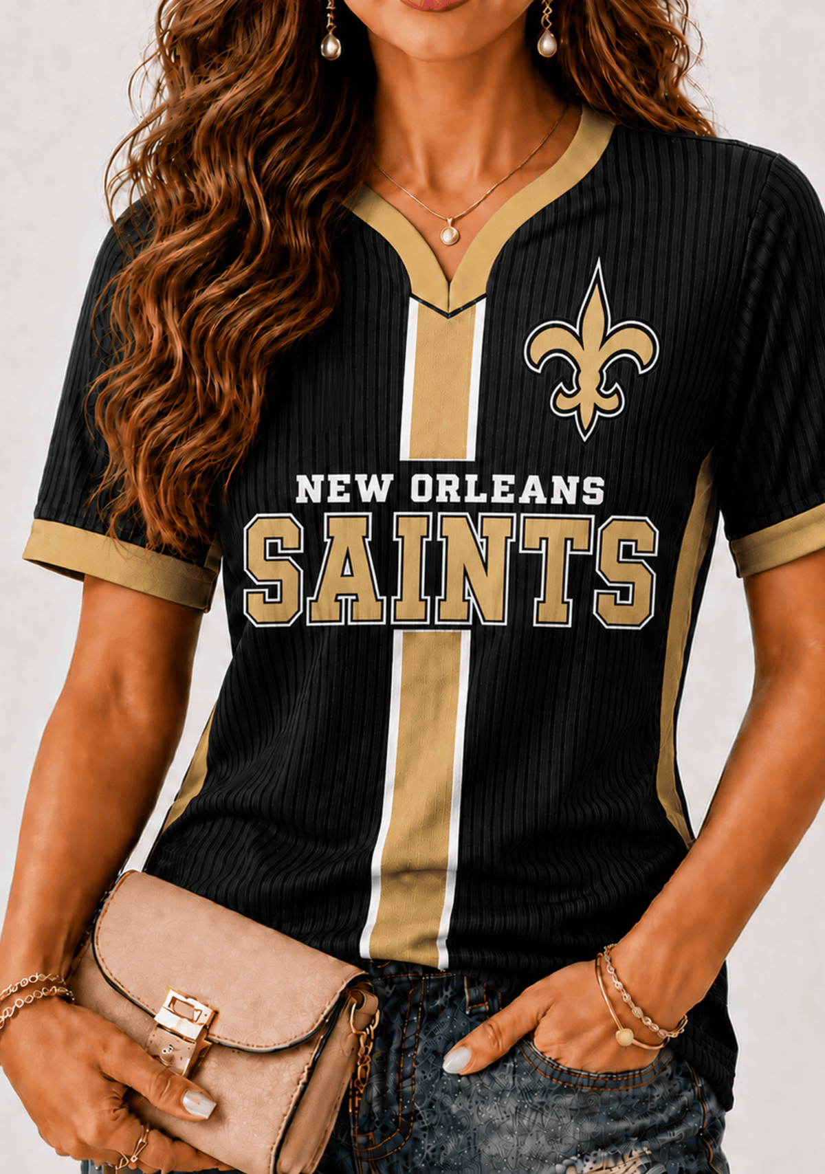 Women New Orleans Saints Game‑Day V‑Neck T‑Shirt Main image