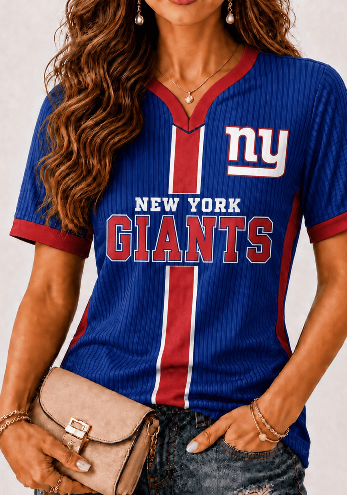 Women New York Giants Game‑Day V‑Neck T‑Shirt Main image
