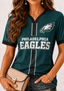 Women Philadelphia Eagles Print Game‑Day V‑Neck T‑Shirt