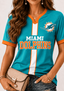 Women Miami Dolphins Print Game‑Day V‑Neck T‑Shirt
