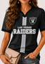 Women Las Vegas Raiders Print Game‑Day V‑Neck T‑Shirt