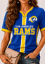 Women Los Angeles Rams Print Game‑Day V‑Neck T‑Shirt