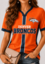 Women Denver Broncos Football Team Game‑Day Graphic V‑Neck T‑Shirt