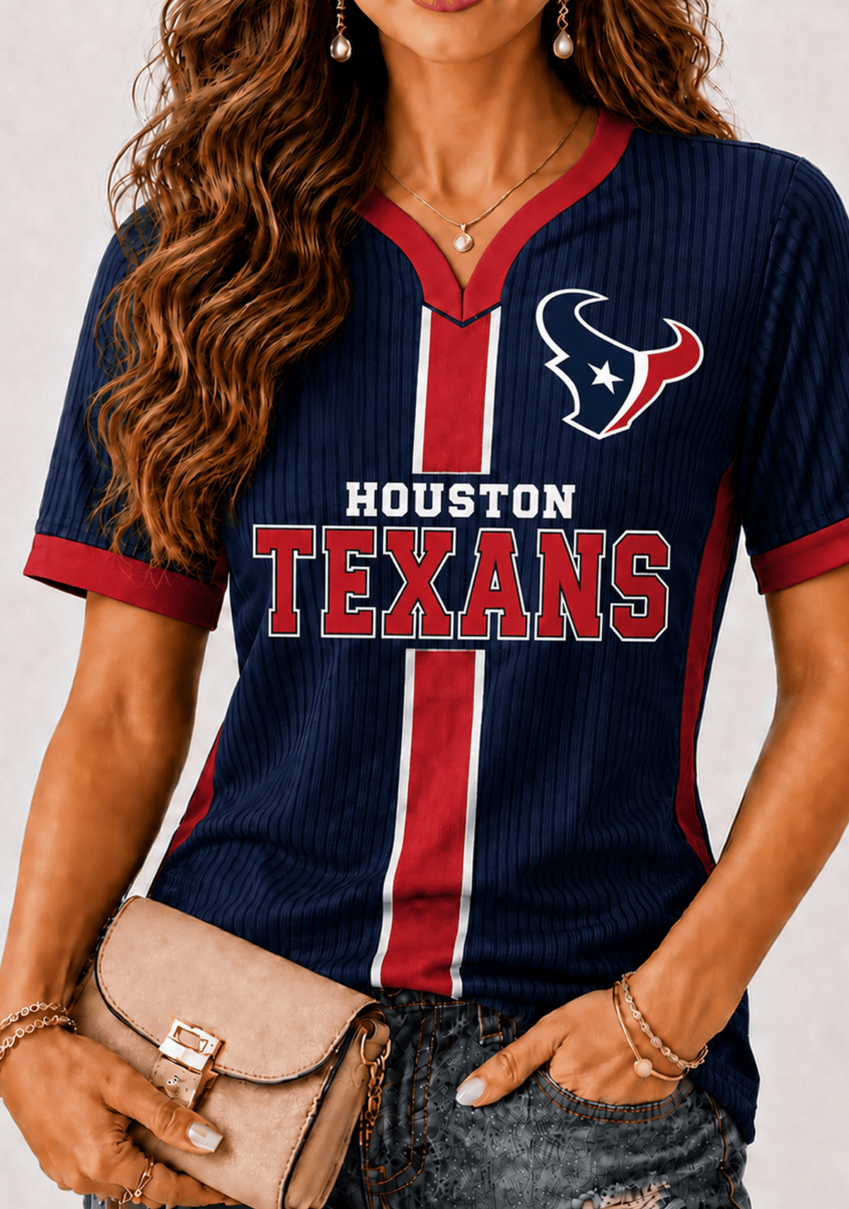 Women Houston Texans Team Graphic Game‑Day V‑Neck T‑Shirt Main image