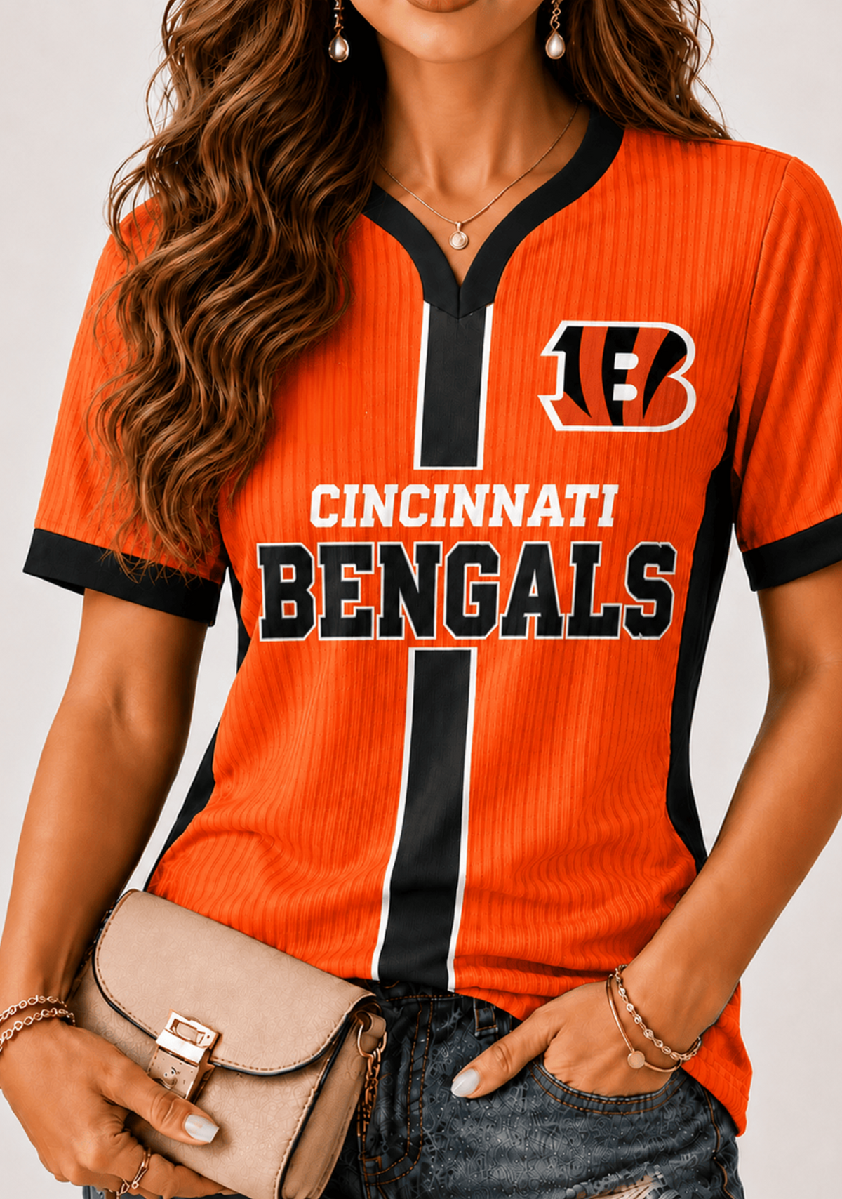 Women Cincinnati Bengals Game‑Day V‑Neck T‑Shirt Main image