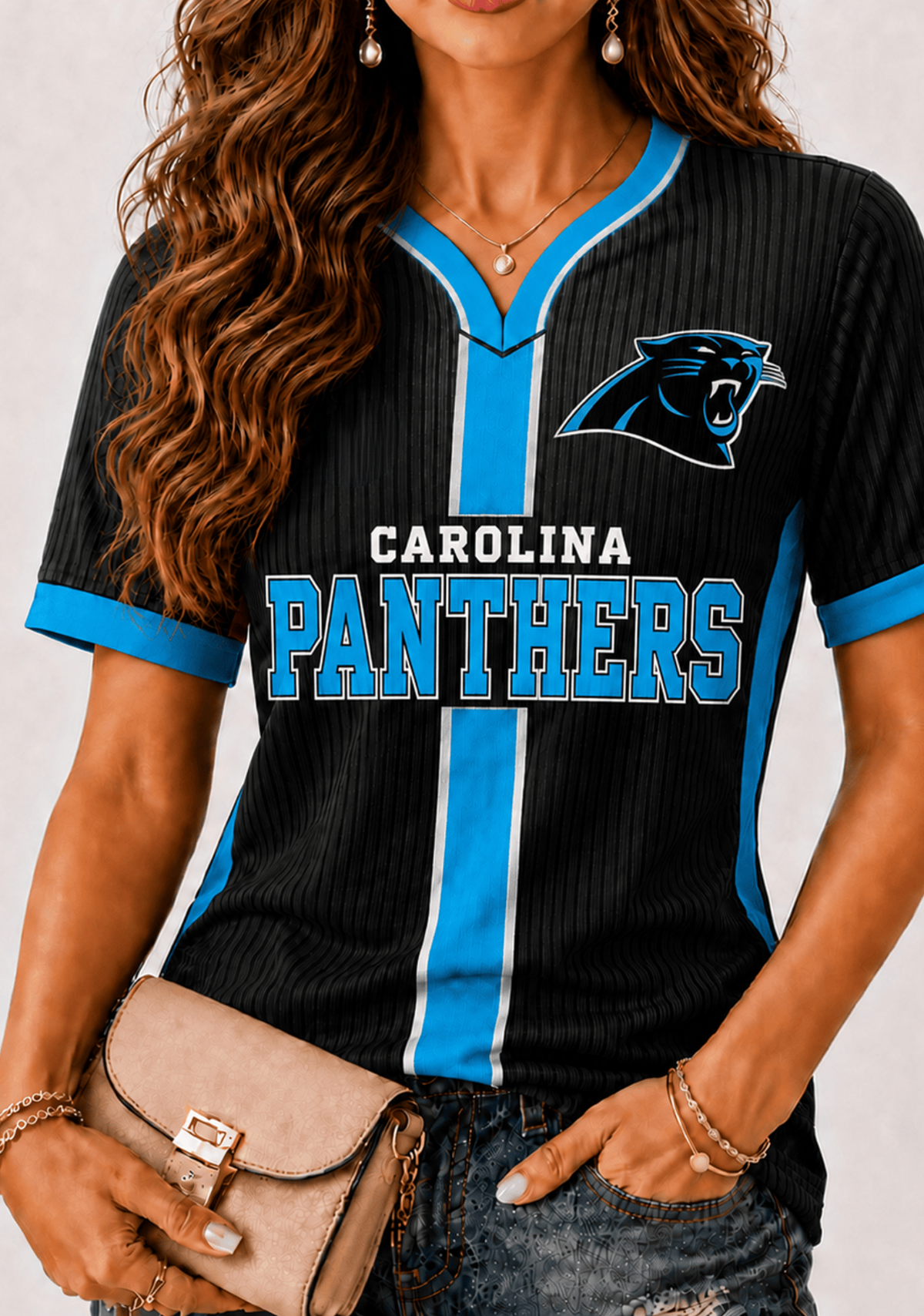 Women Carolina Panthers Game‑Day V‑Neck T‑Shirt Main image