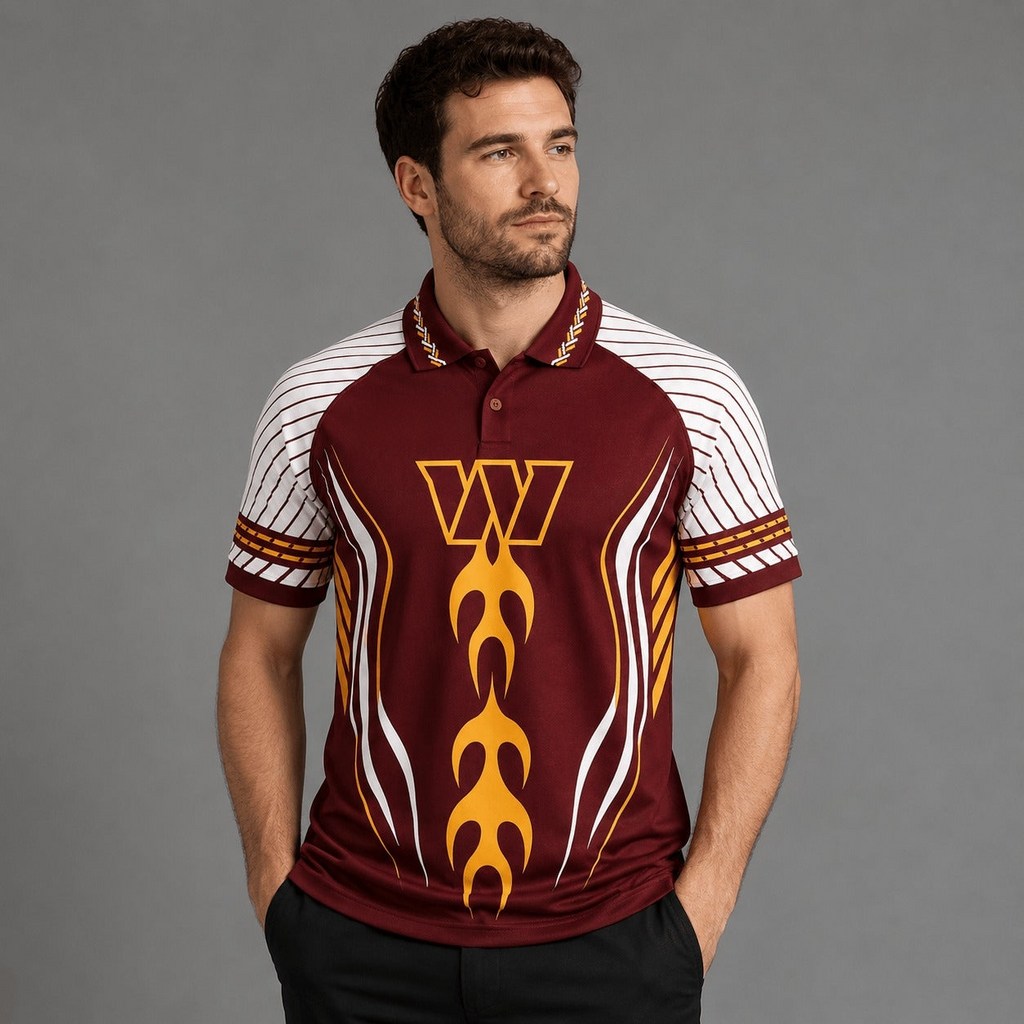 Washington Commanders Graphic Raglan Polo Shirt