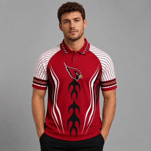 Arizona Cardinals Graphic Raglan Polo Shirt