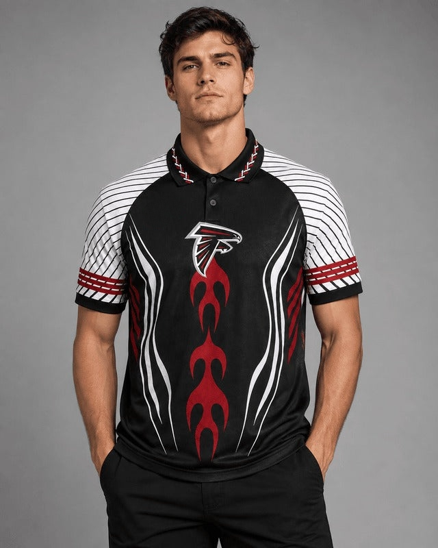 Atlanta Falcons Graphic Raglan Polo Shirt