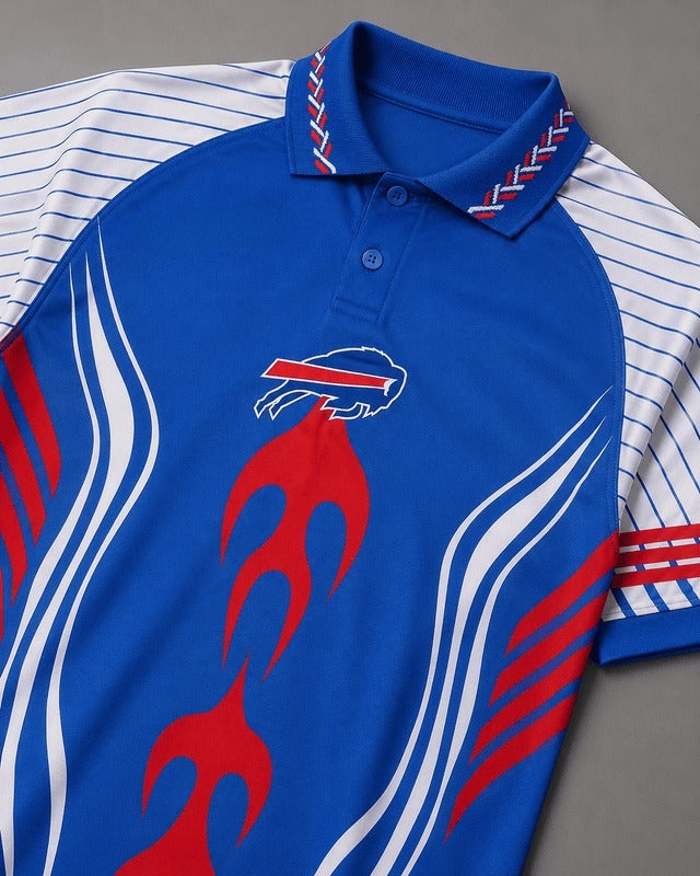 Buffalo Bills Graphic Raglan Polo Shirt