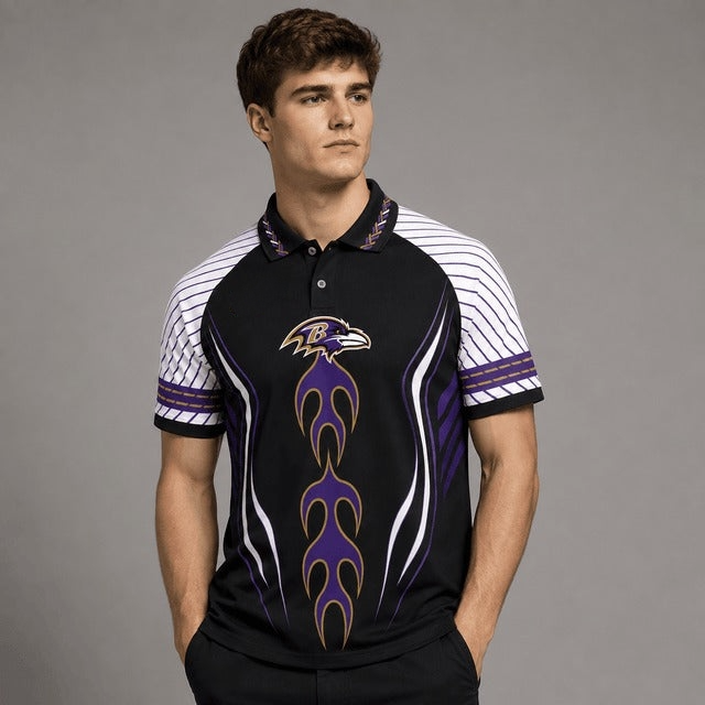 Baltimore Ravens Graphic Raglan Polo Shirt