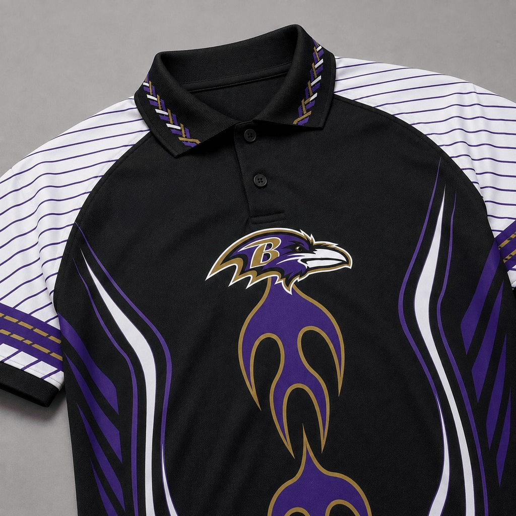 Baltimore Ravens Graphic Raglan Polo Shirt