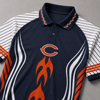 Chicago Bears Graphic Raglan Polo Shirt