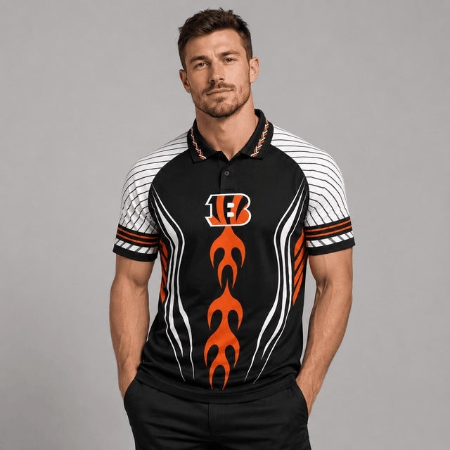 Cincinnati Bengals Graphic Raglan Polo Shirt Secondary image