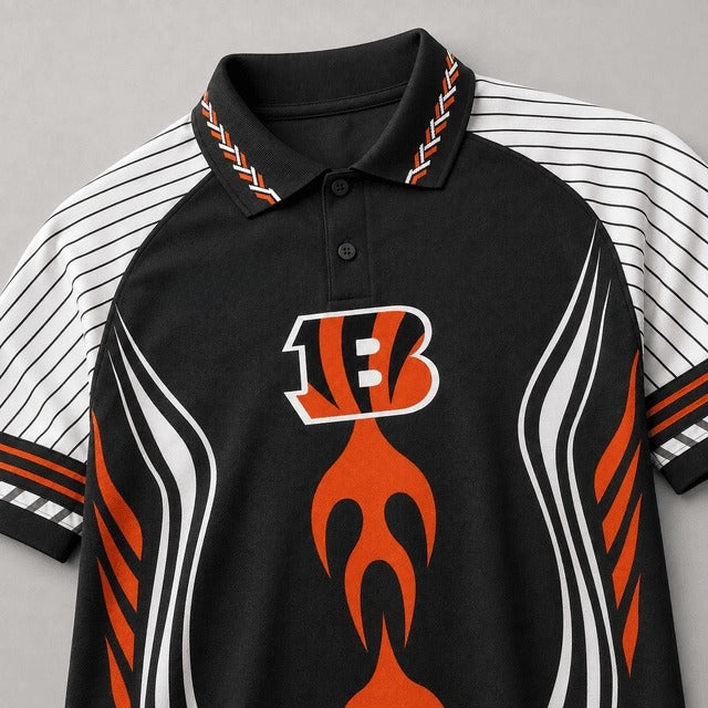 Cincinnati Bengals Graphic Raglan Polo Shirt