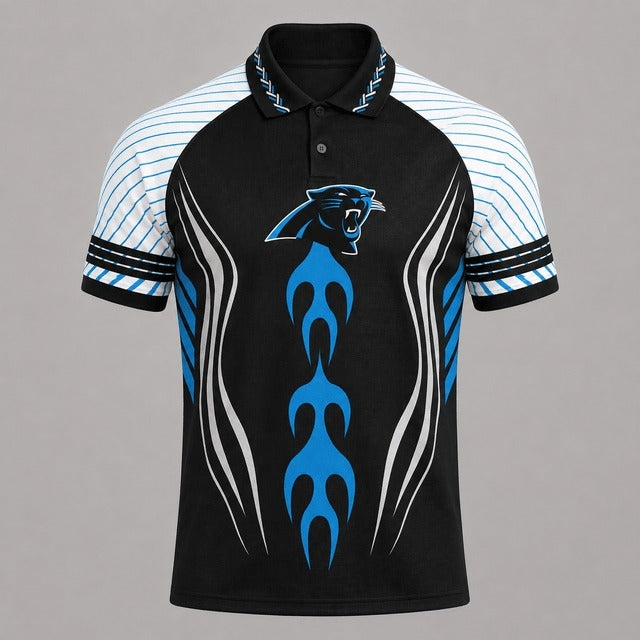 Carolina Panthers Graphic Raglan Polo Shirt