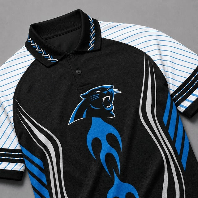 Carolina Panthers Graphic Raglan Polo Shirt