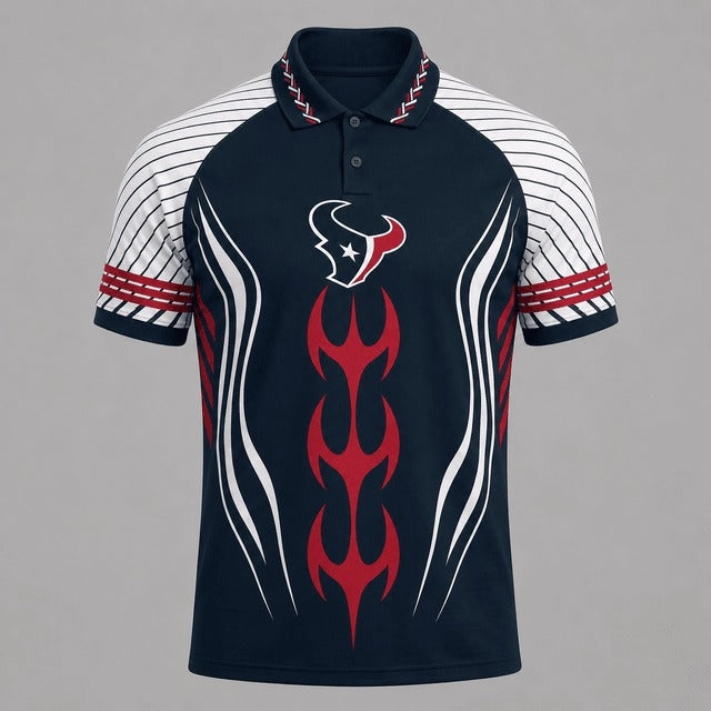Houston Texans Graphic Raglan Polo Shirt