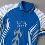 Detroit Lions Team Logo Graphic Raglan Polo Shirt