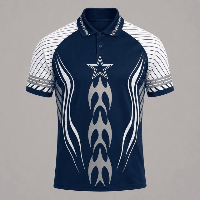 Dallas Cowboys Graphic Raglan Polo Shirt