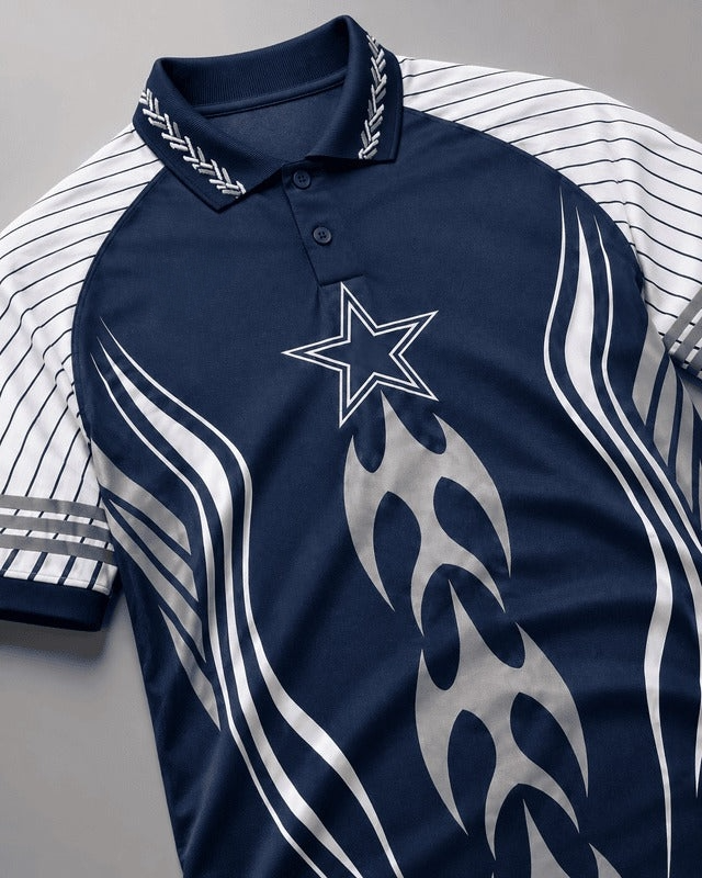Dallas Cowboys Graphic Raglan Polo Shirt