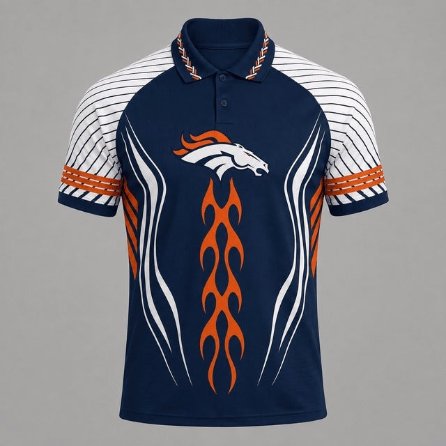 Denver Broncos Graphic Raglan Polo Shirt